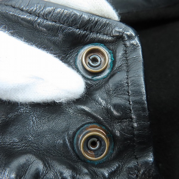 実際に弊社で買取させて頂いたBACKLASH/バックラッシュ イタリアショルダー製品染めM65レザージャケット/1254-09/Mの画像 8枚目