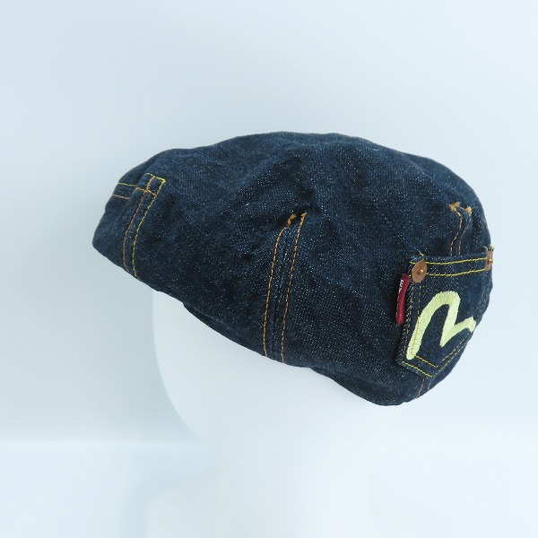 実際に弊社で買取させて頂いたEVISU/エヴィス デニムハンチング バックカモメ インディゴブルー Mの画像 3枚目