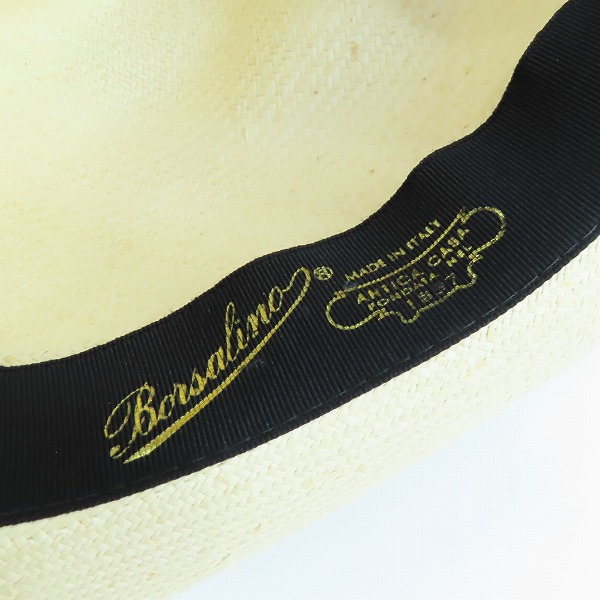 実際に弊社で買取させて頂いたBorsalino ボルサリーノ パナマハット 天然草/57の画像 8枚目