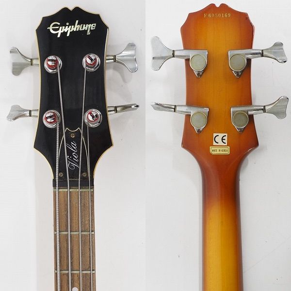 実際に弊社で買取させて頂いた★Epiphone/エピフォン Viola-Bass バイオリンベースType 4弦エレキベース ソフトケース付の画像 2枚目