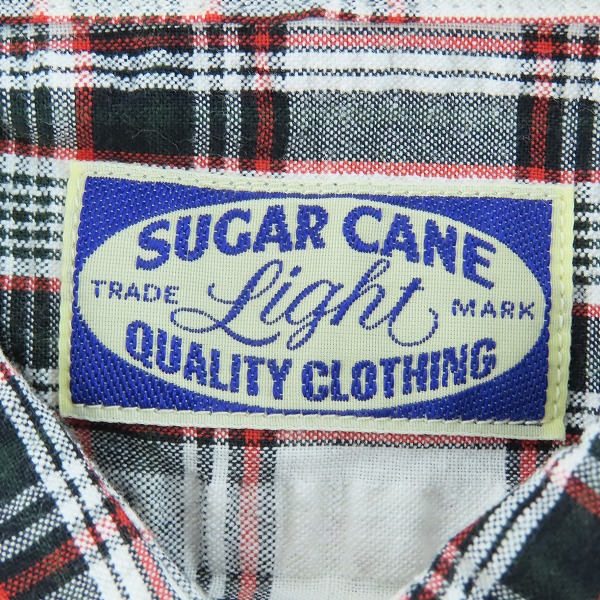 実際に弊社で買取させて頂いた【未使用】 SUGAR CANE/シュガーケーン シワ加工 チェック柄 半袖 ボタン シャツ オフホワイト SC34632/Mの画像 2枚目