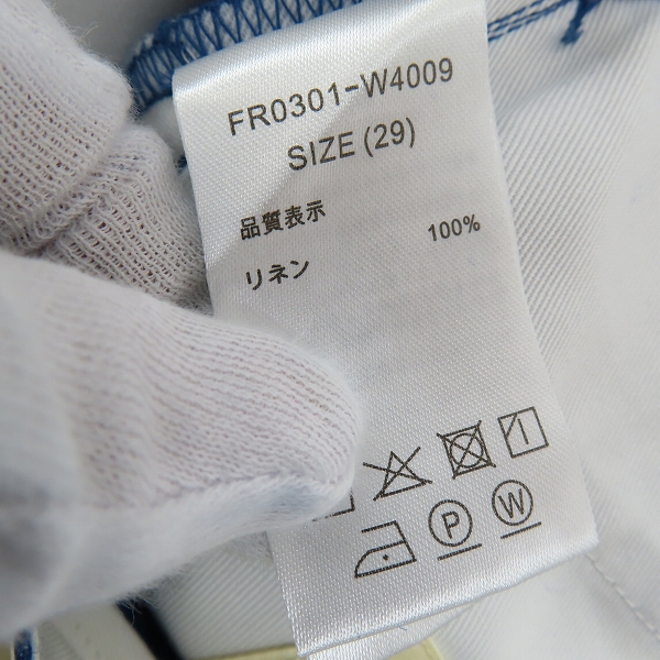 実際に弊社で買取させて頂いた【未使用】FARAH/ファーラー Two Tuck Wide/ツータックワイドパンツ FR0301-W4009/W29L28の画像 4枚目