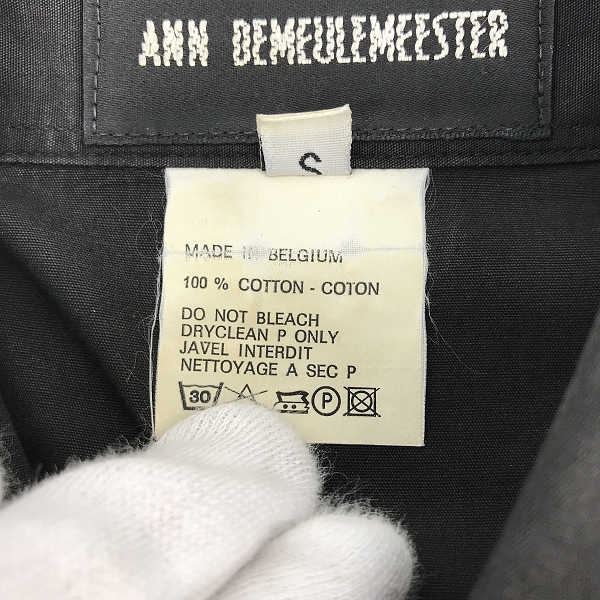 実際に弊社で買取させて頂いたANN DEMEULEMEESTER/アンドゥムルメステール 長袖シャツ ブラック/Sの画像 3枚目