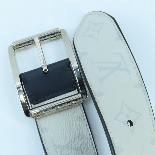 実際に弊社で買取させて頂いたLOUIS VUITTON  ルイヴィトン モノグラム サンチュール リヴェルソ Ｍ0003 レザーベルト ホワイト 110/44の画像 1枚目