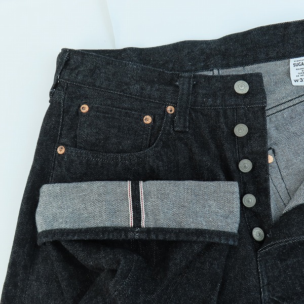 実際に弊社で買取させて頂いたSUGAR CANE/シュガーケーン 1947モデル ブラック デニムパンツ SC42460/W32L34の画像 2枚目