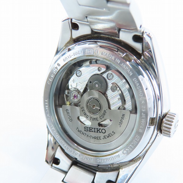実際に弊社で買取させて頂いたSEIKO/セイコー MECHANICAL/メカニカル 自動巻き 白文字盤 腕時計/ウォッチ 6R15-00C1の画像 5枚目