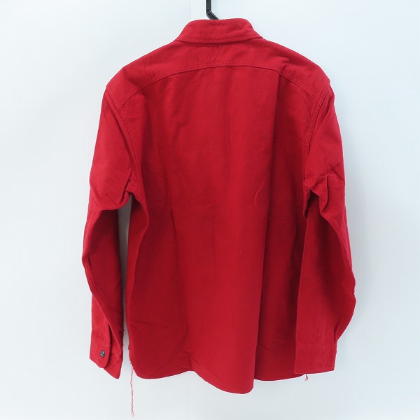 実際に弊社で買取させて頂いた【未使用】 SUGAR CANE/シュガーケーン F.ROMANCE 9.5oz HEAVY TWILL with MARBLE BUTTON/ワークシャツ レッド SC28753/Mの画像 1枚目