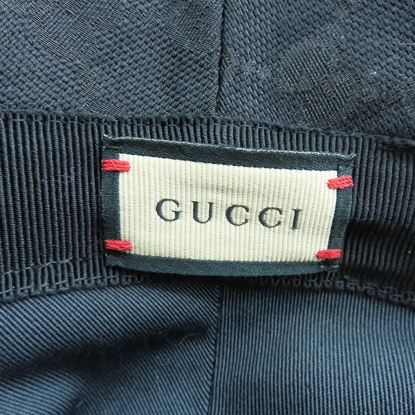 実際に弊社で買取させて頂いたGUCCI/グッチ GGエンブレム付き GG キャンバス バスケットハット 576587 4HG53/Lの画像 4枚目
