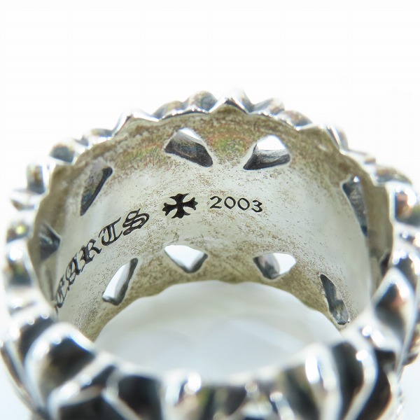 実際に弊社で買取させて頂いたCHROME HEARTS/クロムハーツ CEMETERY RING/セメタリークロス リング/21.5-23号の画像 7枚目
