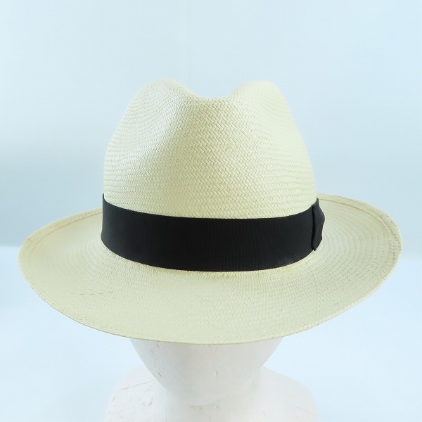実際に弊社で買取させて頂いたBorsalino ボルサリーノ パナマハット 天然草/57の画像 1枚目