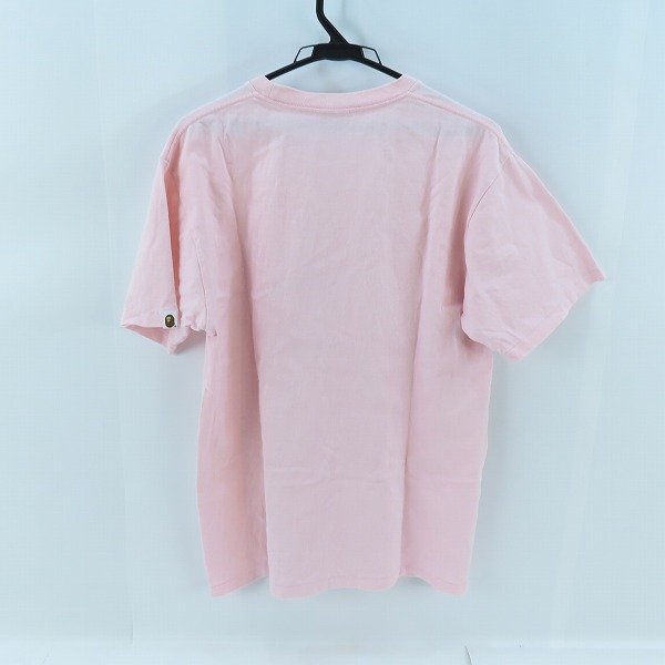 実際に弊社で買取させて頂いたA BATHING APE/アベイシングエイプ シャーク ジップ/ZIP プリント コットン 半袖Tシャツ ピンク Lの画像 1枚目