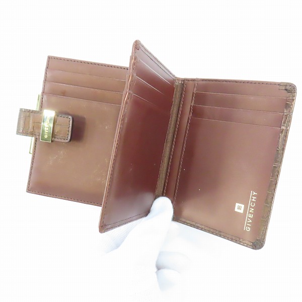 実際に弊社で買取させて頂いたGIVENCHY/ジバンシィ がま口 クロコダイル型押し 二つ折り財布の画像 3枚目