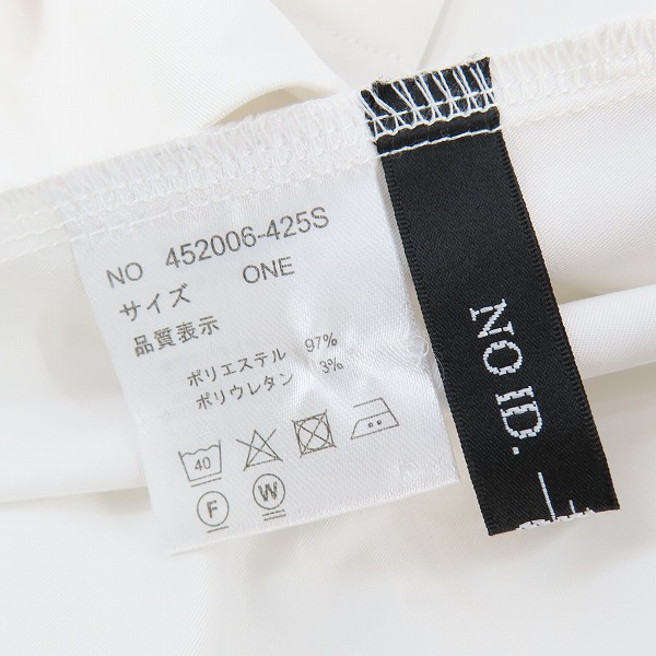 実際に弊社で買取させて頂いた【未使用】NO ID./ノーアイディー ロングシャツ ホワイト 452006-425S/ONEの画像 2枚目