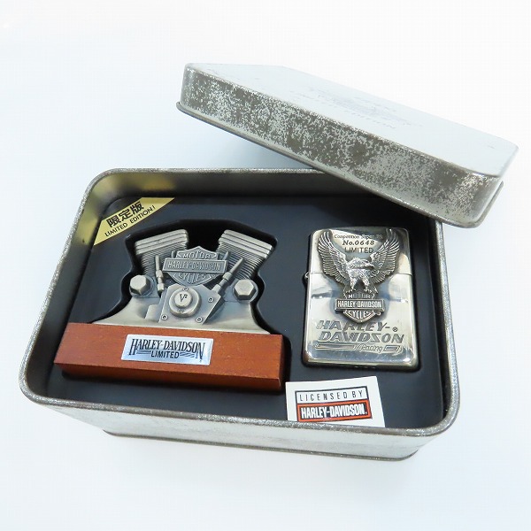 実際に弊社で買取させて頂いたZIPPO/ジッポー Harley-Davidson/ハーレーダビッドソン イーグルメタル エンジン型台座/スタンド付き/1995年製の画像 9枚目