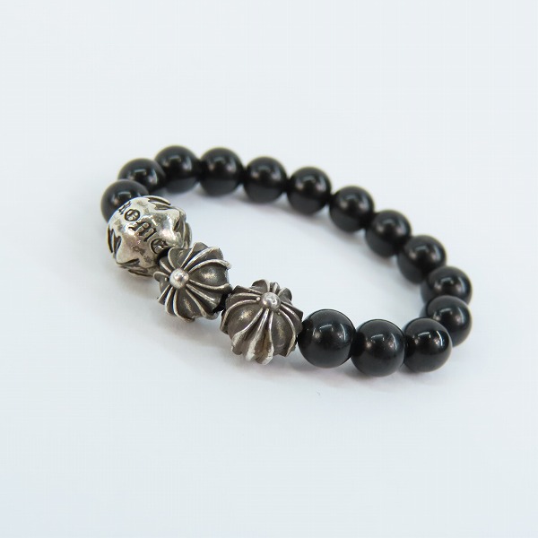 実際に弊社で買取させて頂いたCHROME HEARTS/クロムハーツ 4mm BEADS RING/ブラック ビーズ リング 18号