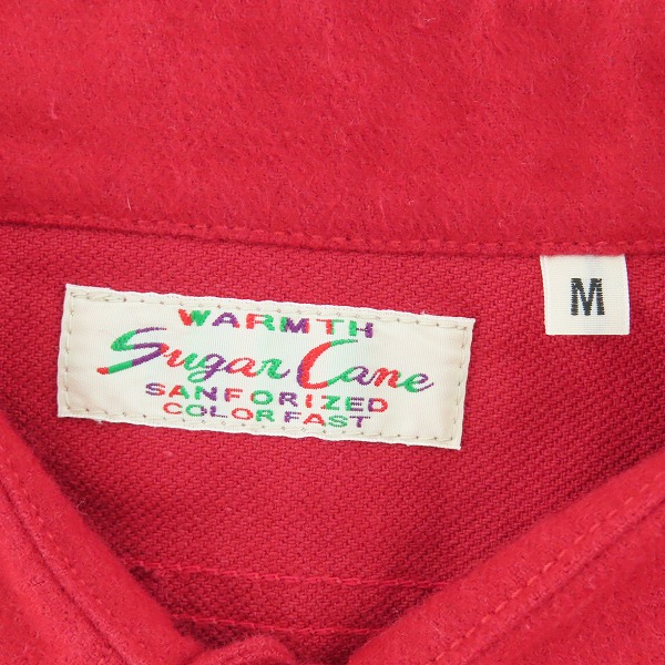 実際に弊社で買取させて頂いた【未使用】 SUGAR CANE/シュガーケーン F.ROMANCE 9.5oz HEAVY TWILL with MARBLE BUTTON/ワークシャツ レッド SC28753/Mの画像 2枚目
