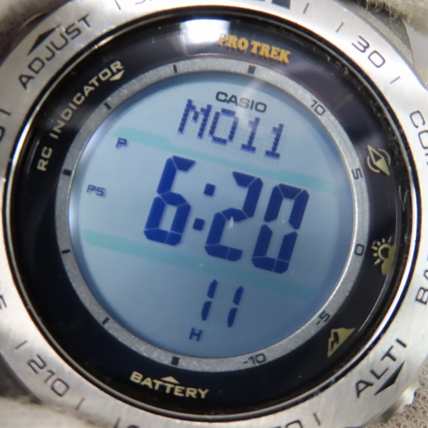 実際に弊社で買取させて頂いたCASIO/カシオ PROTREK SLIM LINE/プロトレック トリプルセンサーVer.3搭載 電波ソーラー 時計/ウォッチ PRW-3100Tの画像 5枚目