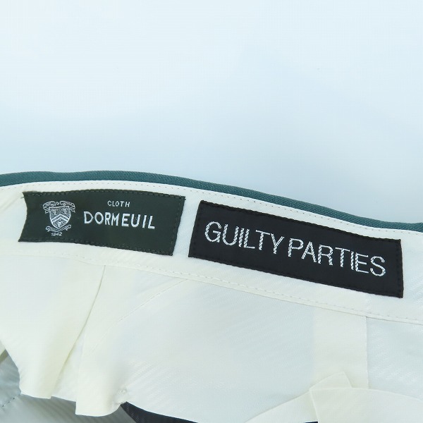 実際に弊社で買取させて頂いたWACKO MARIA×DORMEUIL/ワコマリア×ドーメル スラックスパンツ グリーンストライプ  Lの画像 2枚目