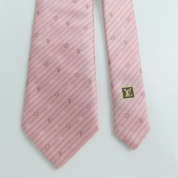 実際に弊社で買取させて頂いたLOUIS VUITTON/ルイヴィトン 総柄 シルク 100％ ネクタイの画像 2枚目