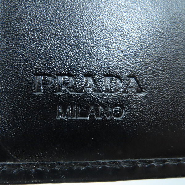 実際に弊社で買取させて頂いたPRADA/プラダ  ブラック ナイロン 二つ折り財布 1M0170の画像 7枚目
