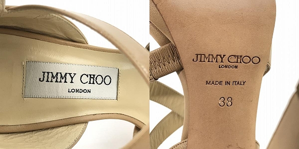 実際に弊社で買取させて頂いたJIMMY CHOO/ジミーチュウ  アンクルストラップ サンダル ハイヒール/ピンヒール/38の画像 5枚目