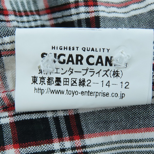 実際に弊社で買取させて頂いた【未使用】 SUGAR CANE/シュガーケーン シワ加工 チェック柄 半袖 ボタン シャツ オフホワイト SC34632/Mの画像 5枚目