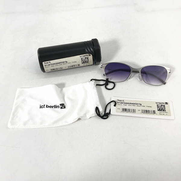 実際に弊社で買取させて頂いたic! berlin/アイシーベルリン Tina H. メガネフレーム アイウェア シルバー×パープルの画像 8枚目