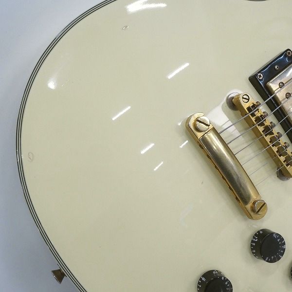 実際に弊社で買取させて頂いた★ Maison/メイソン レスポールカスタムType ホワイト セットネック エレキギターの画像 5枚目