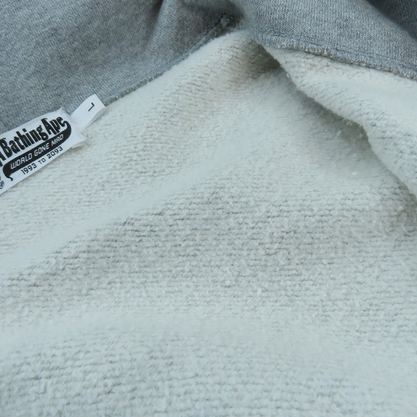 実際に弊社で買取させて頂いたA BATHING APE/アベイシングエイプ シャーク ジップパーカー 001ZPI201003M Lの画像 9枚目