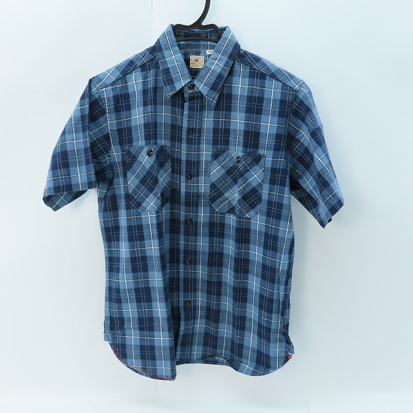 実際に弊社で買取させて頂いたSUGAR CANE/シュガーケーン チェック柄 半袖 ワークシャツ SC35879/M