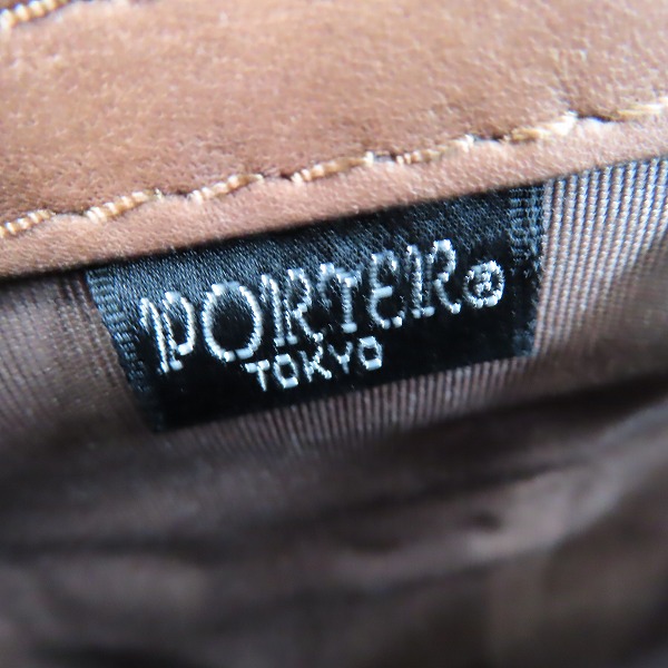 実際に弊社で買取させて頂いたPORTER/ポーター BARON/バロン レザーショルダーバッグ/206-02535の画像 5枚目