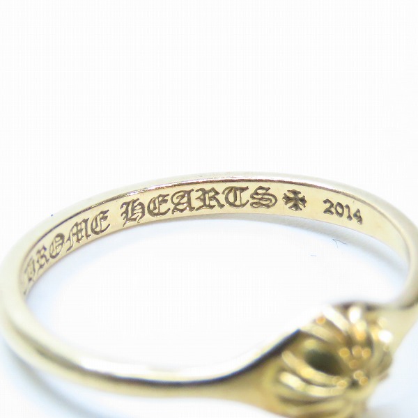 実際に弊社で買取させて頂いたCHROME HEARTS/クロムハーツ 22K BUBBLEGUM MINI HALF CRSBL RING バブルガム ミニハーフ クロスボール リング 13.5号の画像 7枚目