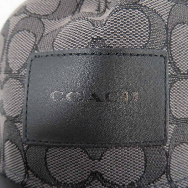 実際に弊社で買取させて頂いたCOACH/コーチ シグネチャー柄 ロゴワッペン キャップ 帽子 ブラック/ダークグレーの画像 5枚目