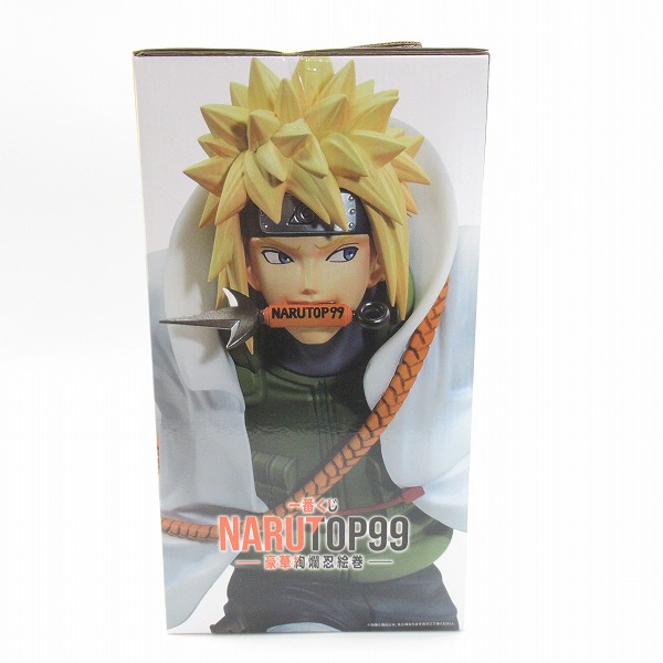 実際に弊社で買取させて頂いた【未開封】一番くじ ナルト NARUTOP99 豪華絢爛忍絵巻 B賞 波風ミナト フィギュア 岸本斉史描き下ろしイラスト背景パネル付属の画像 1枚目