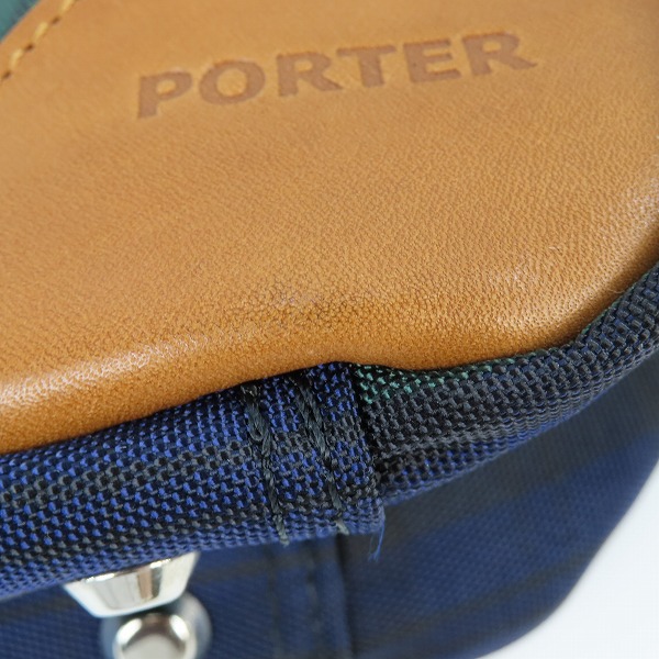 実際に弊社で買取させて頂いたPORTER/ポーター ナイロン レザー タータンチェック ボストンバッグの画像 6枚目