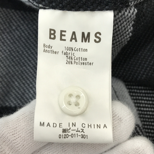 実際に弊社で買取させて頂いたBEAMS/ビームス フード チェック ネルシャツ 11-11-1035-457/Lの画像 3枚目