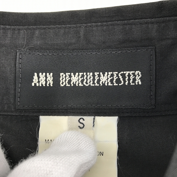 実際に弊社で買取させて頂いたANN DEMEULEMEESTER/アンドゥムルメステール 長袖シャツ ブラック/Sの画像 2枚目