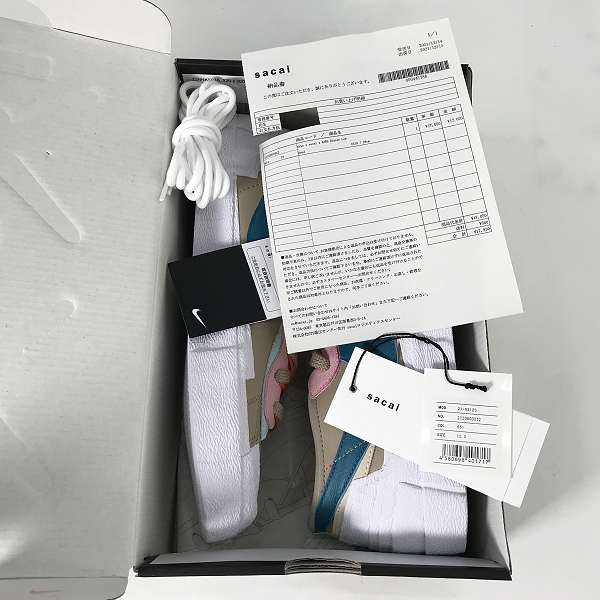 実際に弊社で買取させて頂いた【未使用】NIKE×SACAI×KAWS/ナイキ×サカイ×カウズ BLAZER LOW REED/ブレーザーロー リード DM7901-200/28の画像 7枚目