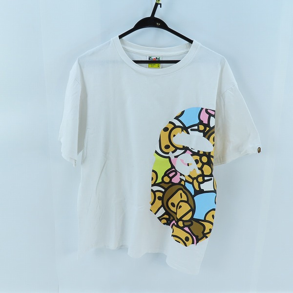 実際に弊社で買取させて頂いたA BATHING APE/アベイシングエイプ BABY MILO エイプヘッド Tシャツ L