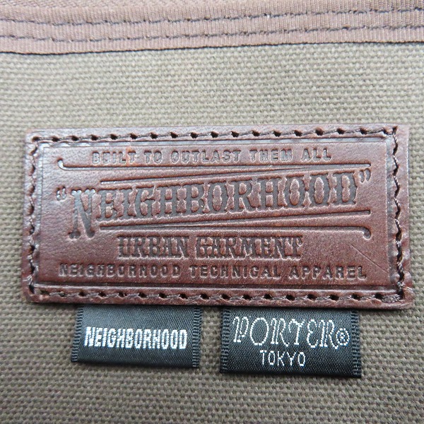 実際に弊社で買取させて頂いたNEIGHBORHOOD×PORTER/ネイバーフッド×ポーター VOYAGER レザー/キルティング トートバッグの画像 4枚目