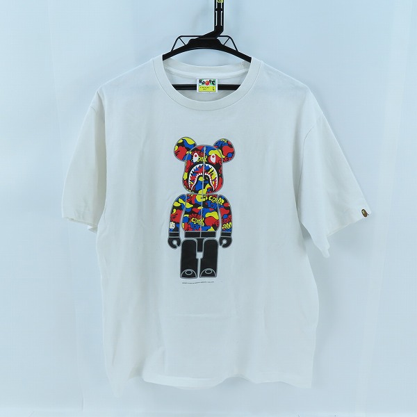 実際に弊社で買取させて頂いたBE@RBRICK×A BATHING APE/ベアブリック×アベイシングエイプ プリントカットソー/Tシャツ ホワイト L