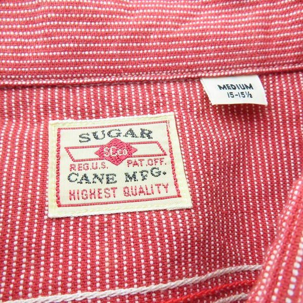 実際に弊社で買取させて頂いたSUGAR CANE/シュガーケーン ワークシャツ レッド SC25511/Mの画像 2枚目