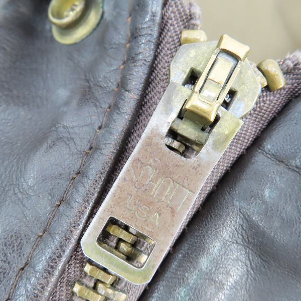 実際に弊社で買取させて頂いた【難有】Schott/ショット 184SM A2 レザーフライトジャケット /48の画像 6枚目