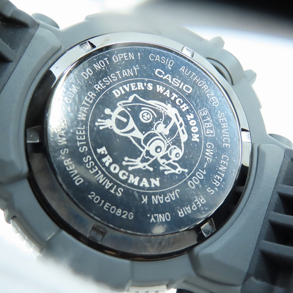 実際に弊社で買取させて頂いたG-SHOCK/Gショック FROGMAN/フロッグマン Master of G/マスターオブG ソーラー電波時計 GWF-1000-1JFの画像 3枚目