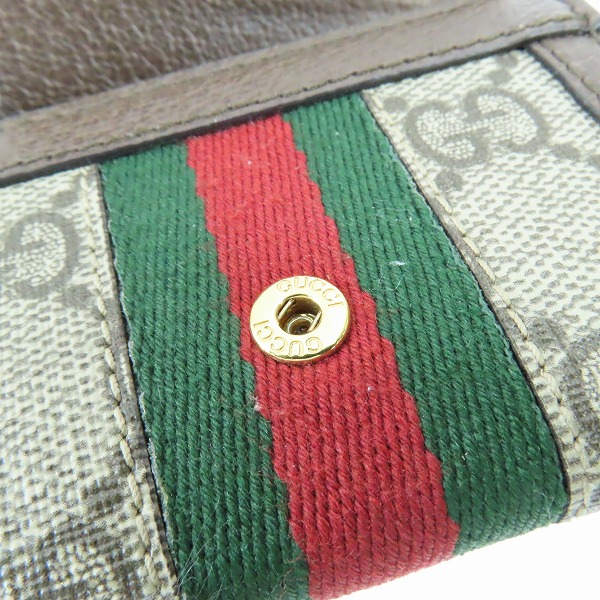 実際に弊社で買取させて頂いたGUCCI/グッチ オフィディア GG シェリーライン レザー コンパクトウォレット 598662 534563の画像 7枚目