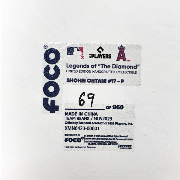実際に弊社で買取させて頂いたFOCO PLAYER BOBBLE ボブルヘッド ロサンゼルス・エンゼルス ＃17 大谷翔平 二刀流 Spinning Base 首振り フィギュアの画像 6枚目