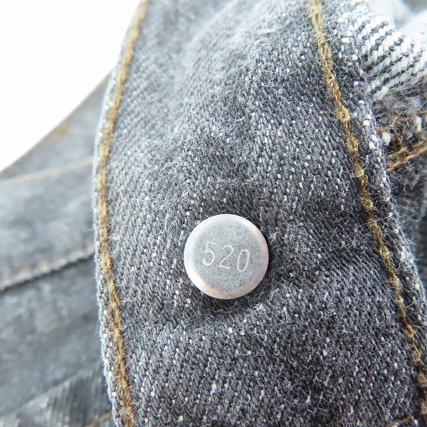 実際に弊社で買取させて頂いたLEVIS/リーバイス 501 USA製 刻印520 ブラック デニム パンツ/ジーンズ/W34の画像 6枚目
