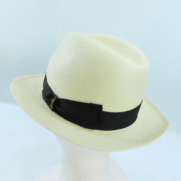 実際に弊社で買取させて頂いたBorsalino ボルサリーノ パナマハット 天然草/57の画像 2枚目