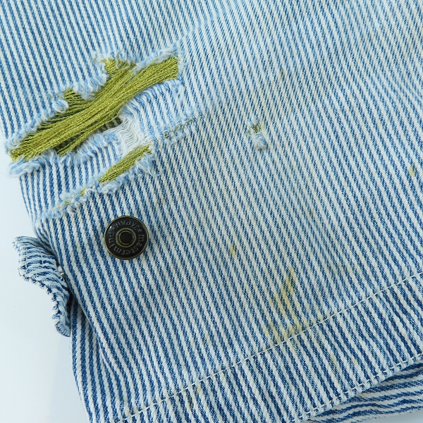 実際に弊社で買取させて頂いたmastermind JAPAN/マスターマインドジャパン radiance期 金ラメ織り込み ヒッコリー柄ジレ/ベスト MY-VE01-02-D/Mの画像 8枚目