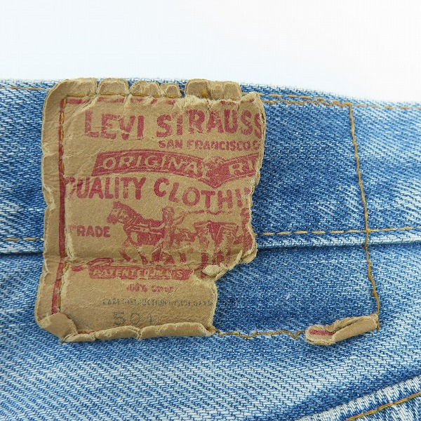 実際に弊社で買取させて頂いたLEVI'S/リーバイス 501 ヴィンテージ 66後期 刻印6 スモールe ボタンフライ デニムパンツ/W34L34の画像 3枚目